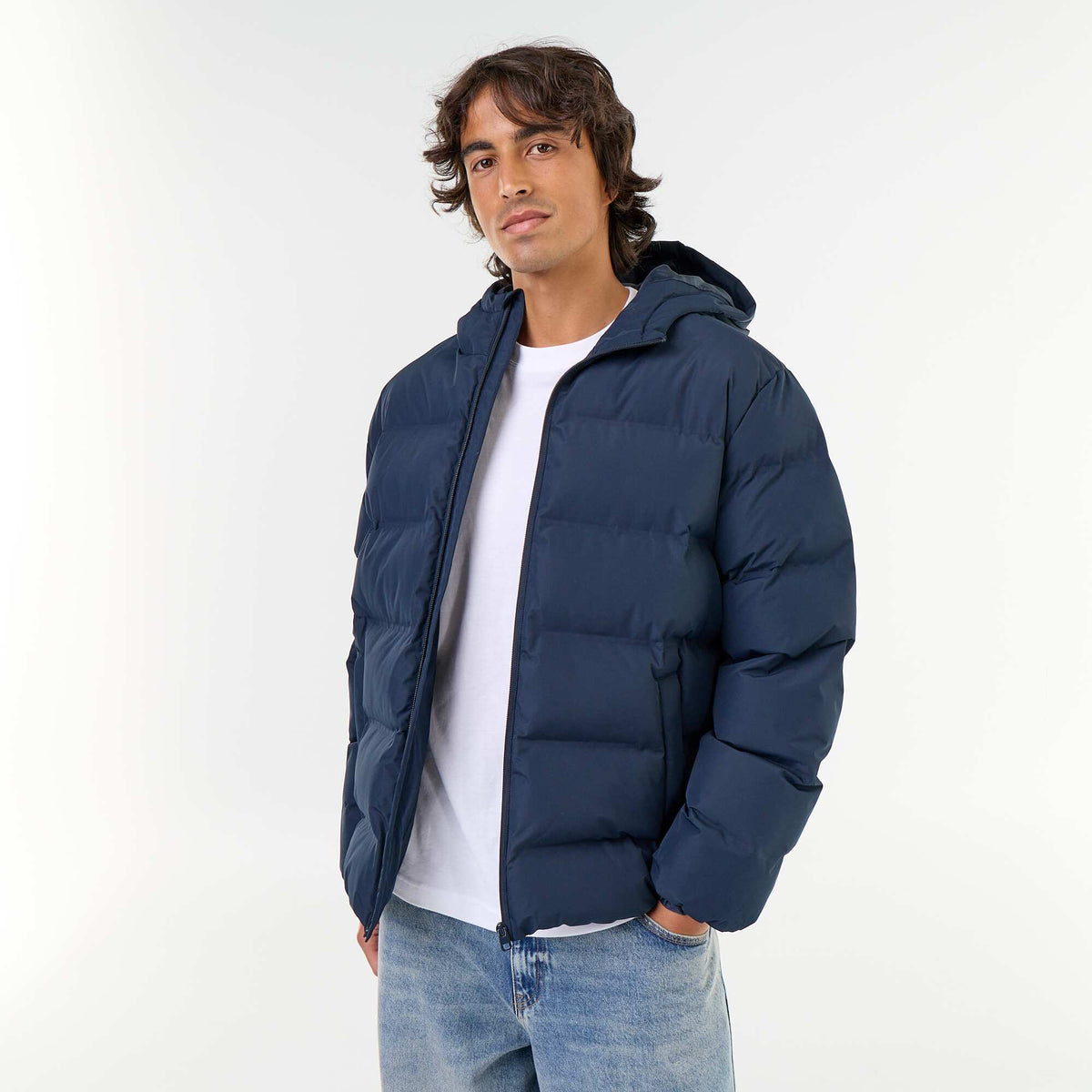 Hooded Padded Jacket BLUE