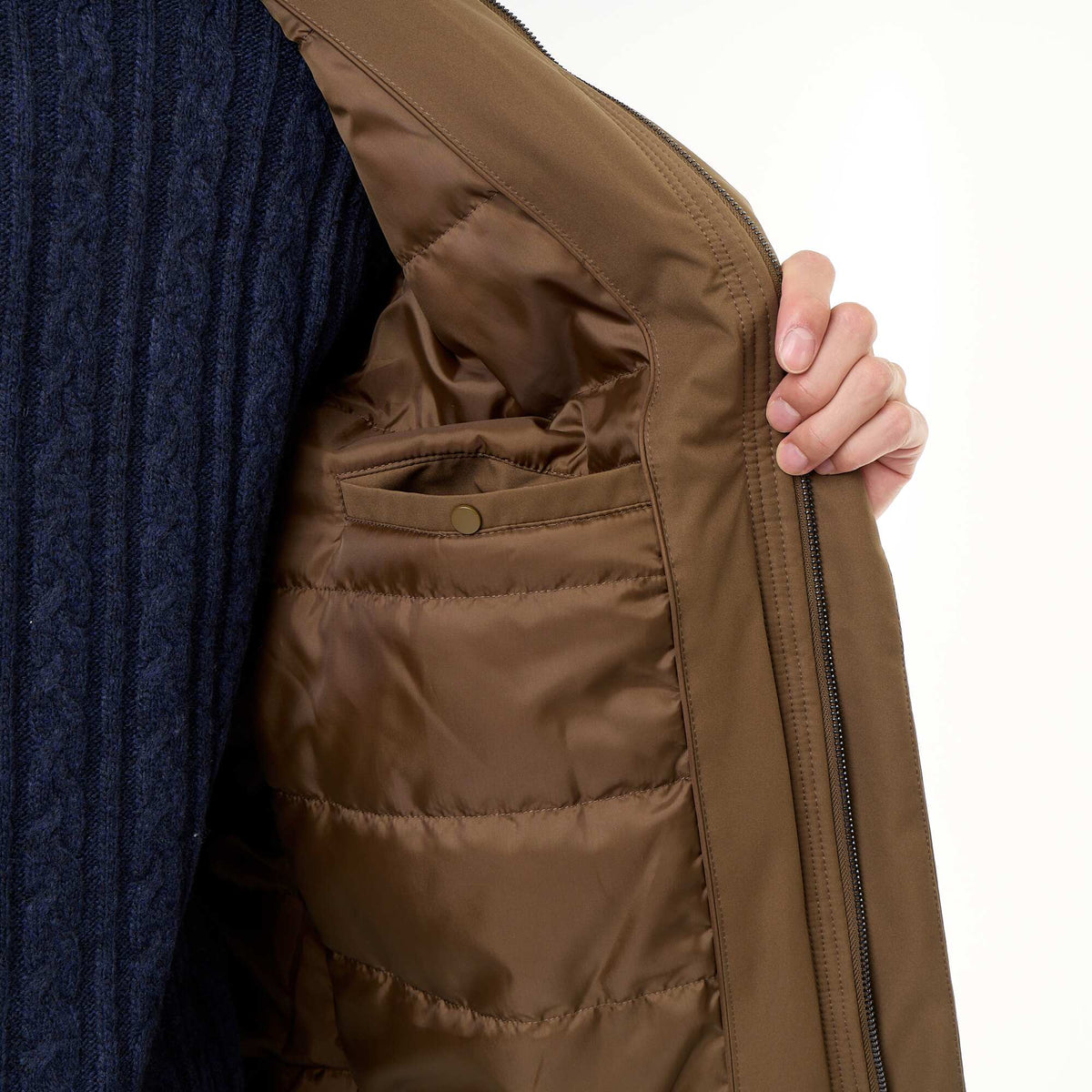Water-repellent hooded parka GREEN
