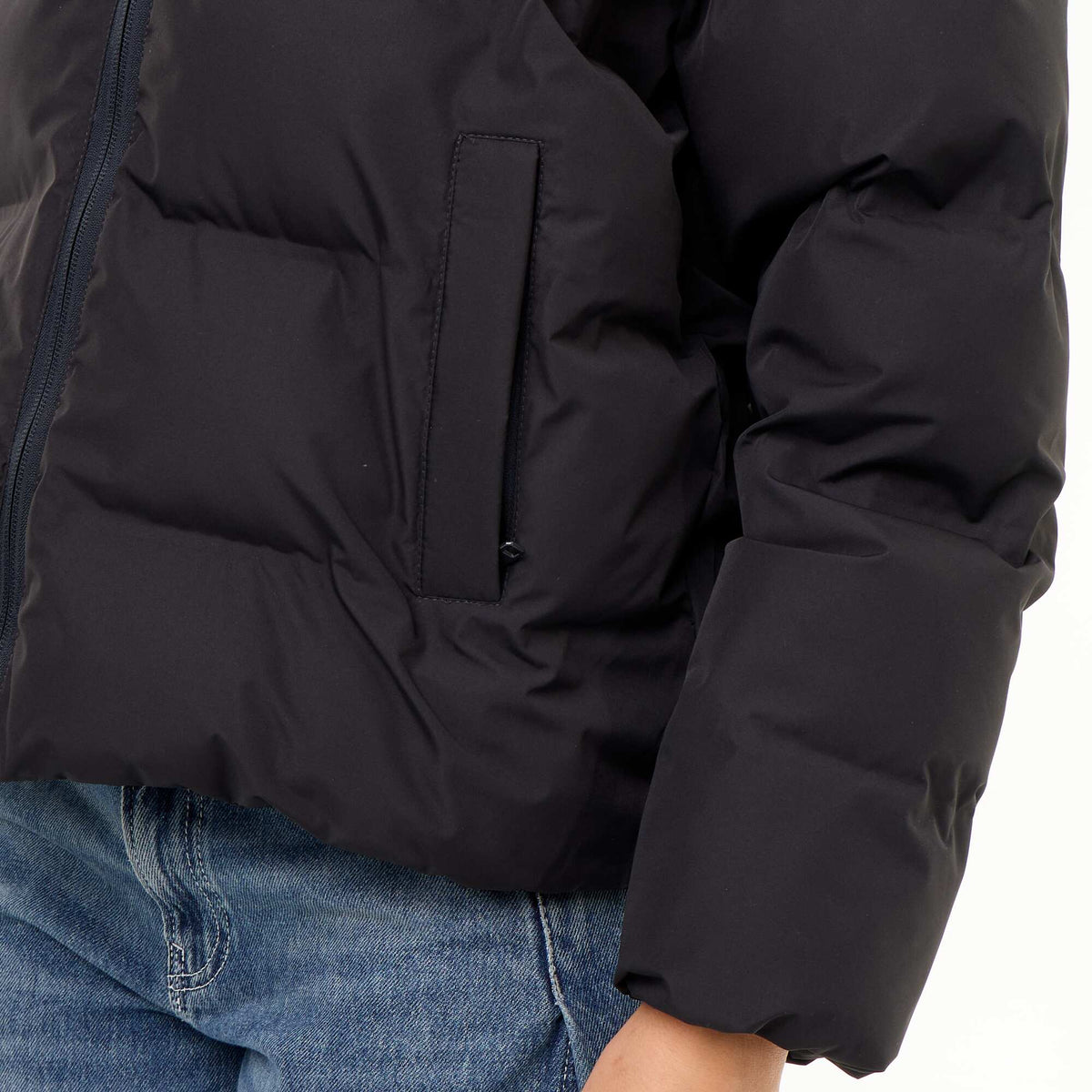 Hooded quilted puffer jacket BLACK
