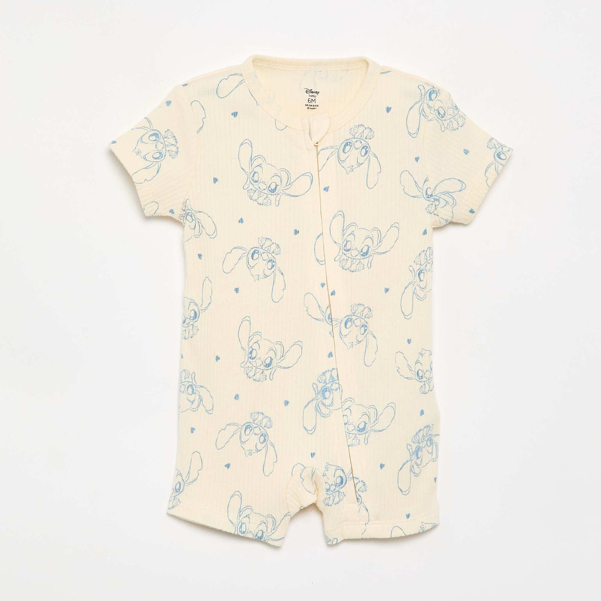 Short-sleeved sleepsuit WHITE