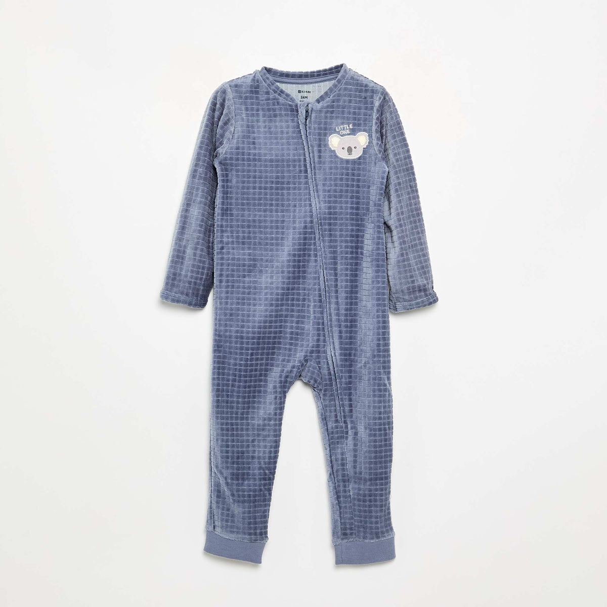 Printed Velvet Sleepsuit GREY