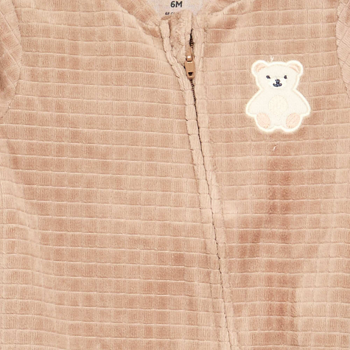 Printed Velvet Sleepsuit BEIGE