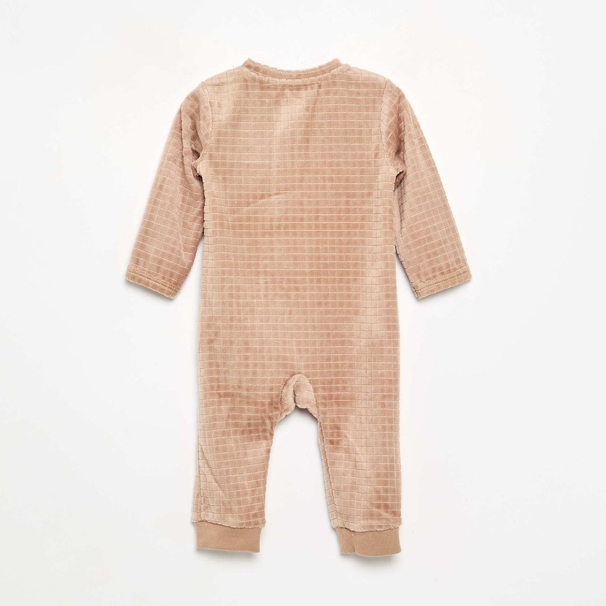 Printed Velvet Sleepsuit BEIGE