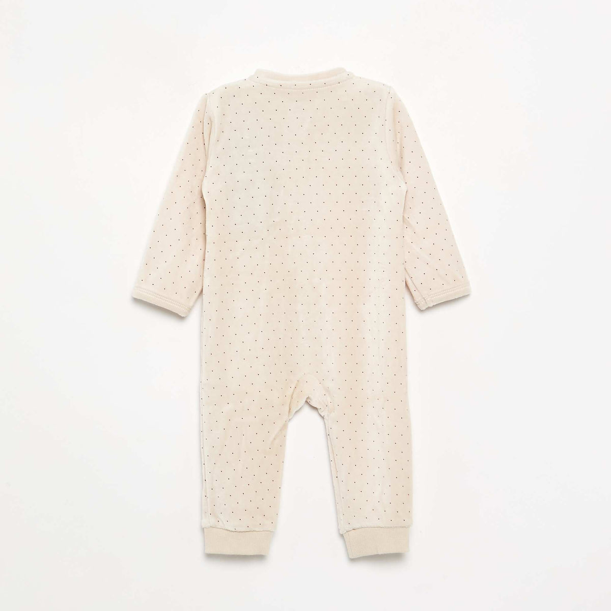 Printed Velvet Sleepsuit BEIGE