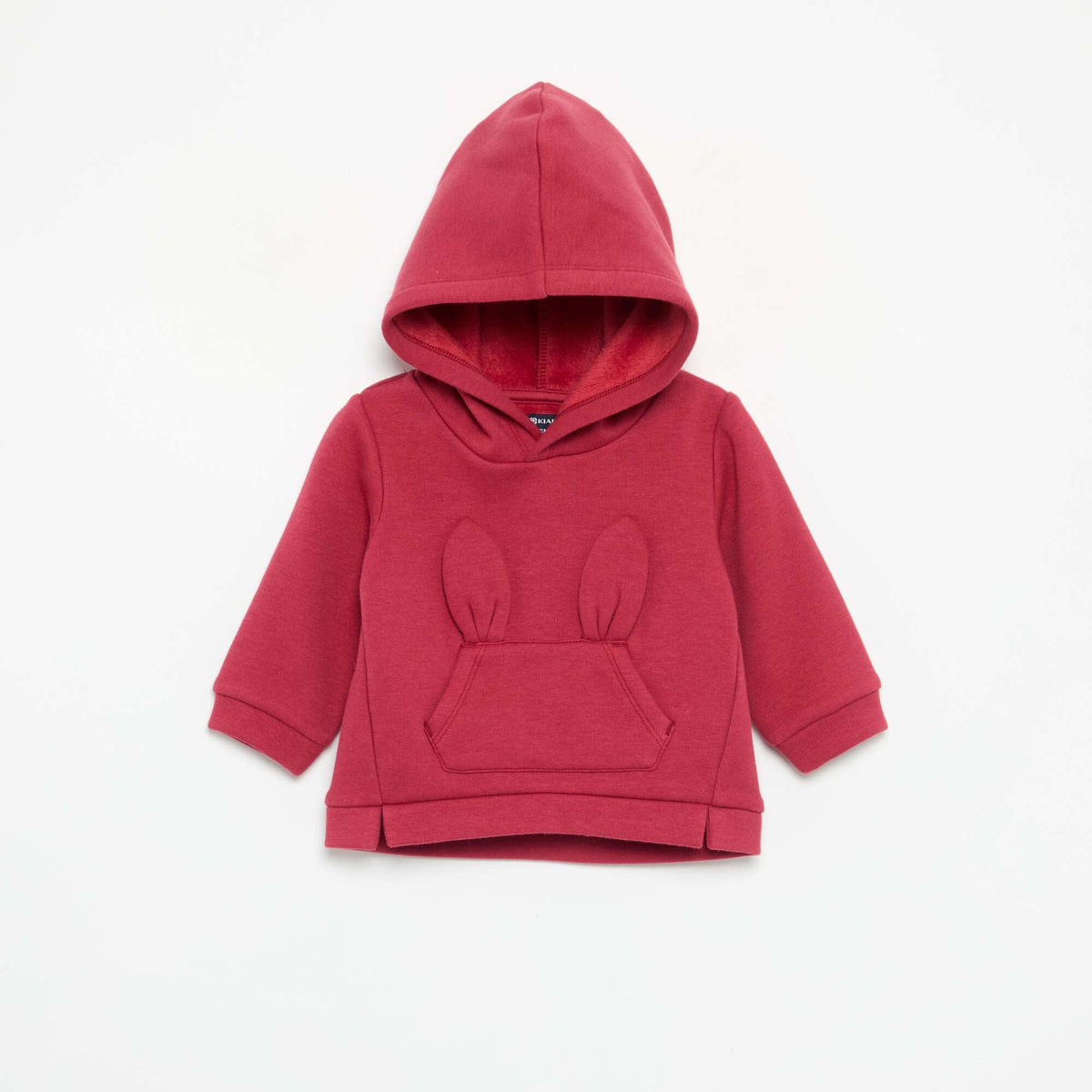 Fleece Hoodie with Rabbit Ears RED