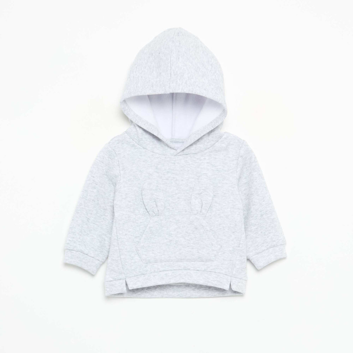 Fleece Hoodie with Rabbit Ears GREY