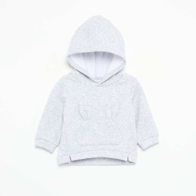 Fleece Hoodie with Rabbit Ears GREY