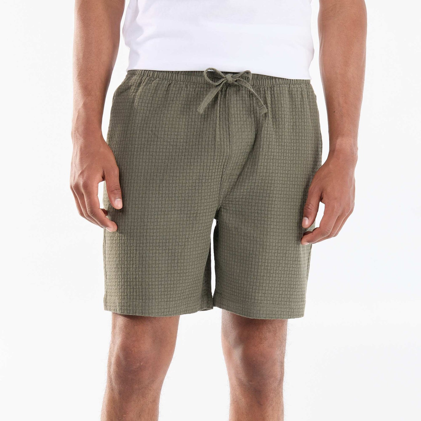 Piqué Knit Bermuda Shorts KHAKI