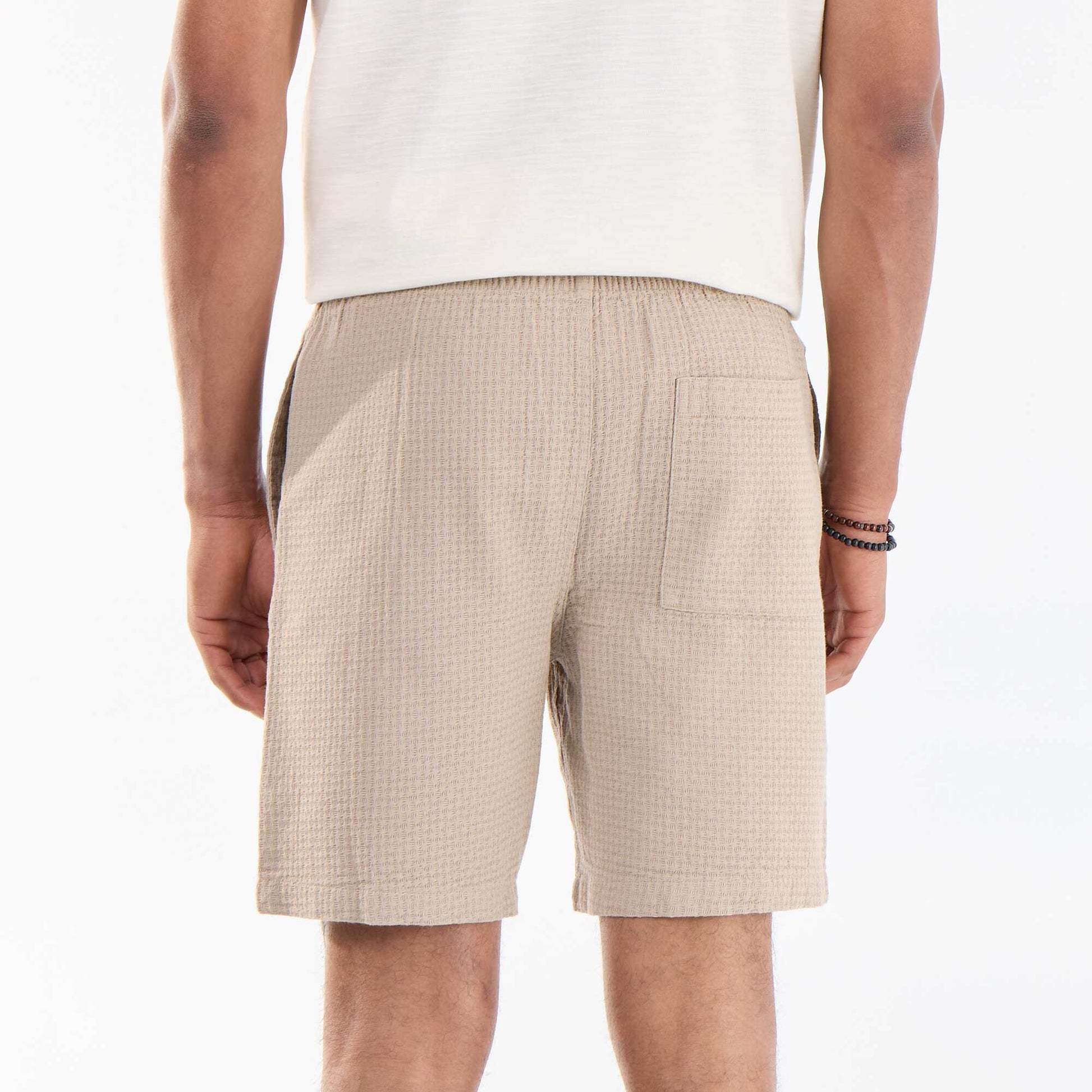 Piqué Knit Bermuda Shorts BEIGE