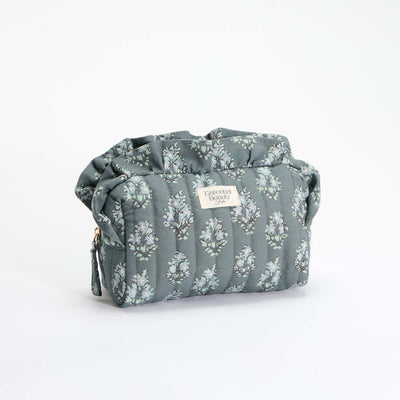 Floral Print Textile Pouch GREEN