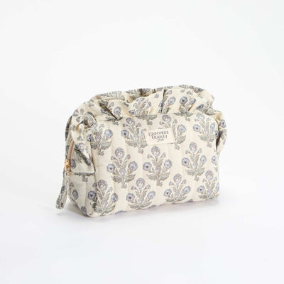 Floral Print Textile Pouch BLUE