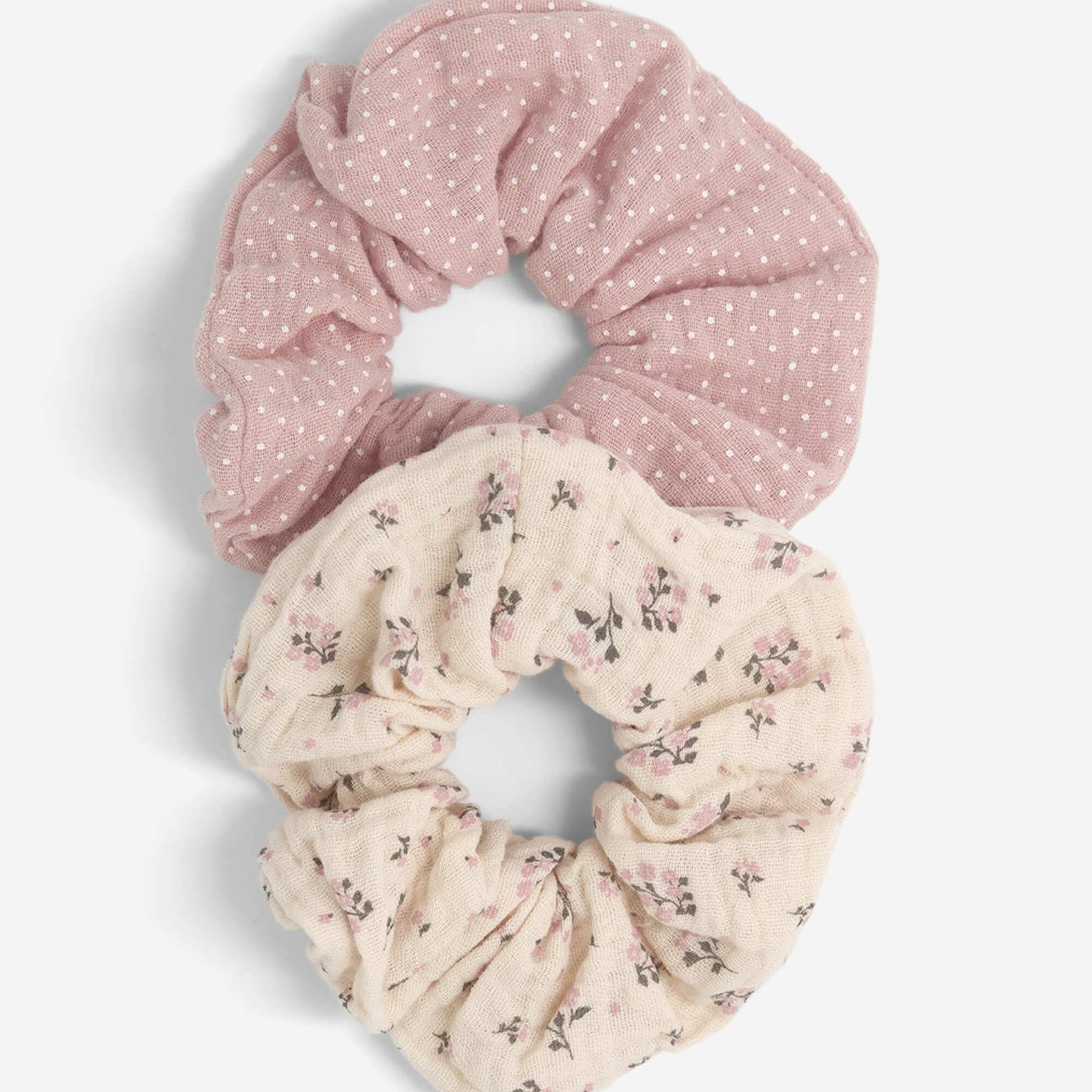 Pack of 2 Printed Scrunchies PINK