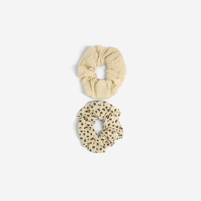 Pack of 2 Printed Scrunchies BEIGE