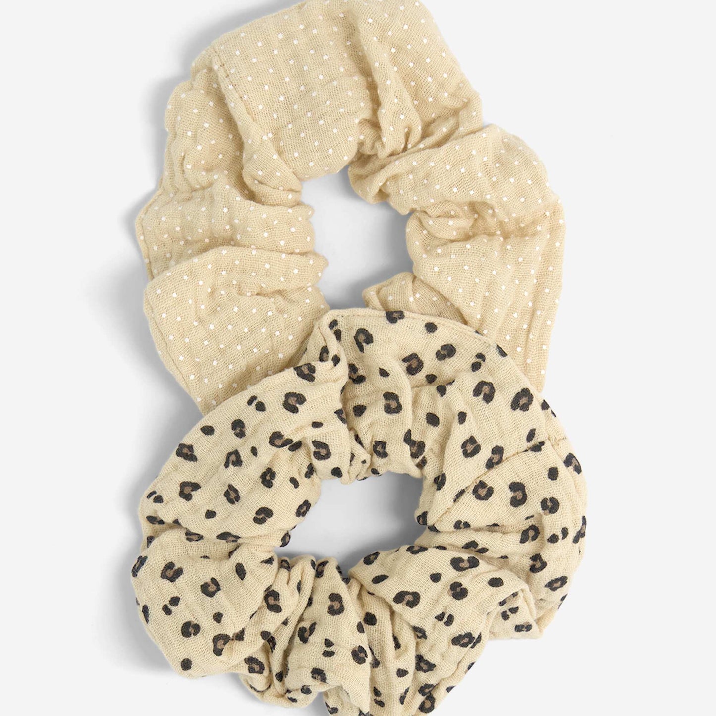 Pack of 2 Printed Scrunchies BEIGE