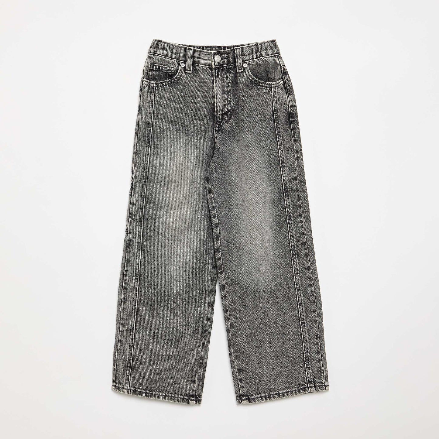 Wide-leg denim pants GREY