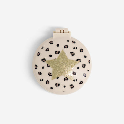 Foldable hairbrush with mirror BEIGE