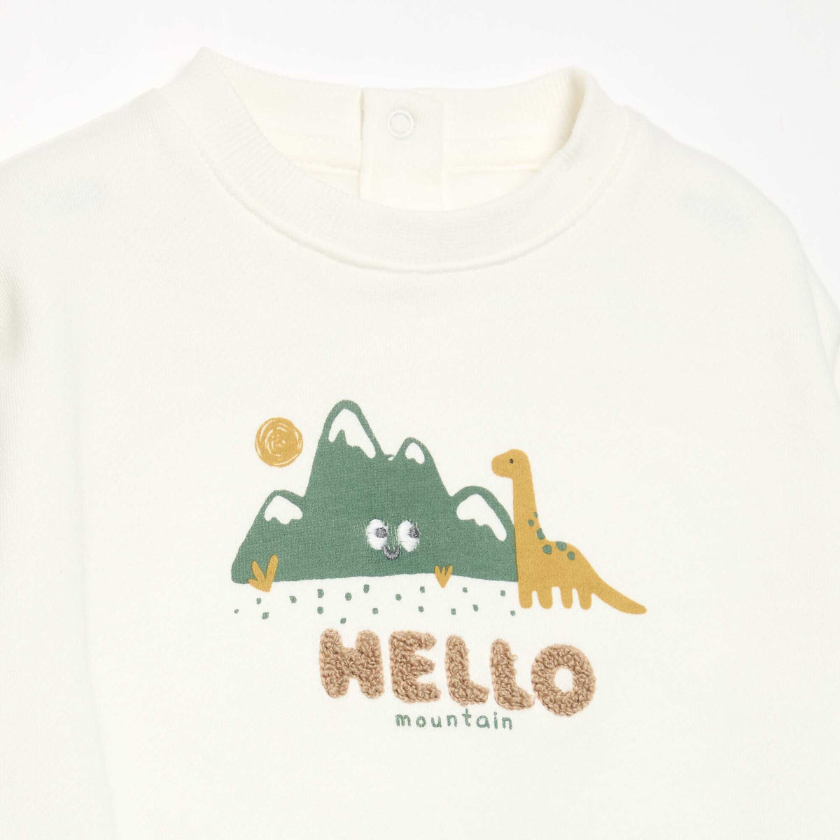 Long-sleeved fleece sweatshirt with playful design WHITE