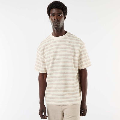 Short-sleeved knitted T-shirt BEIGE