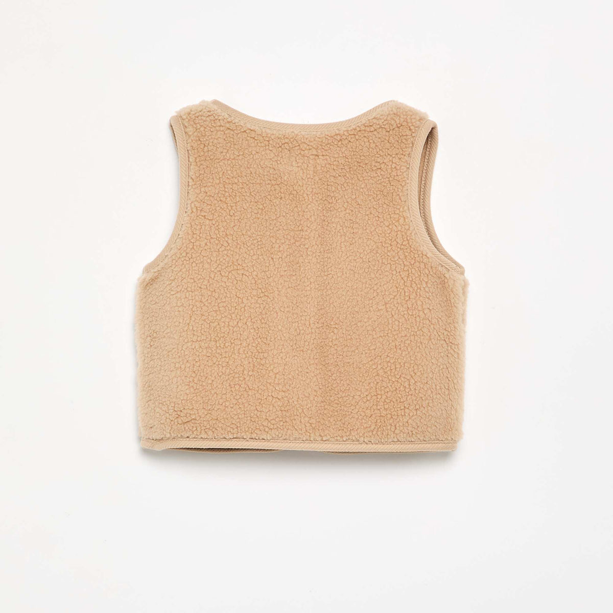 Faux Sheepskin Vest BEIGE