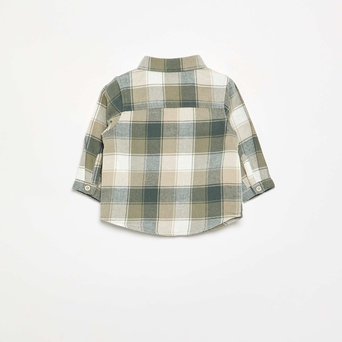 Long-sleeved checked shirt GREEN