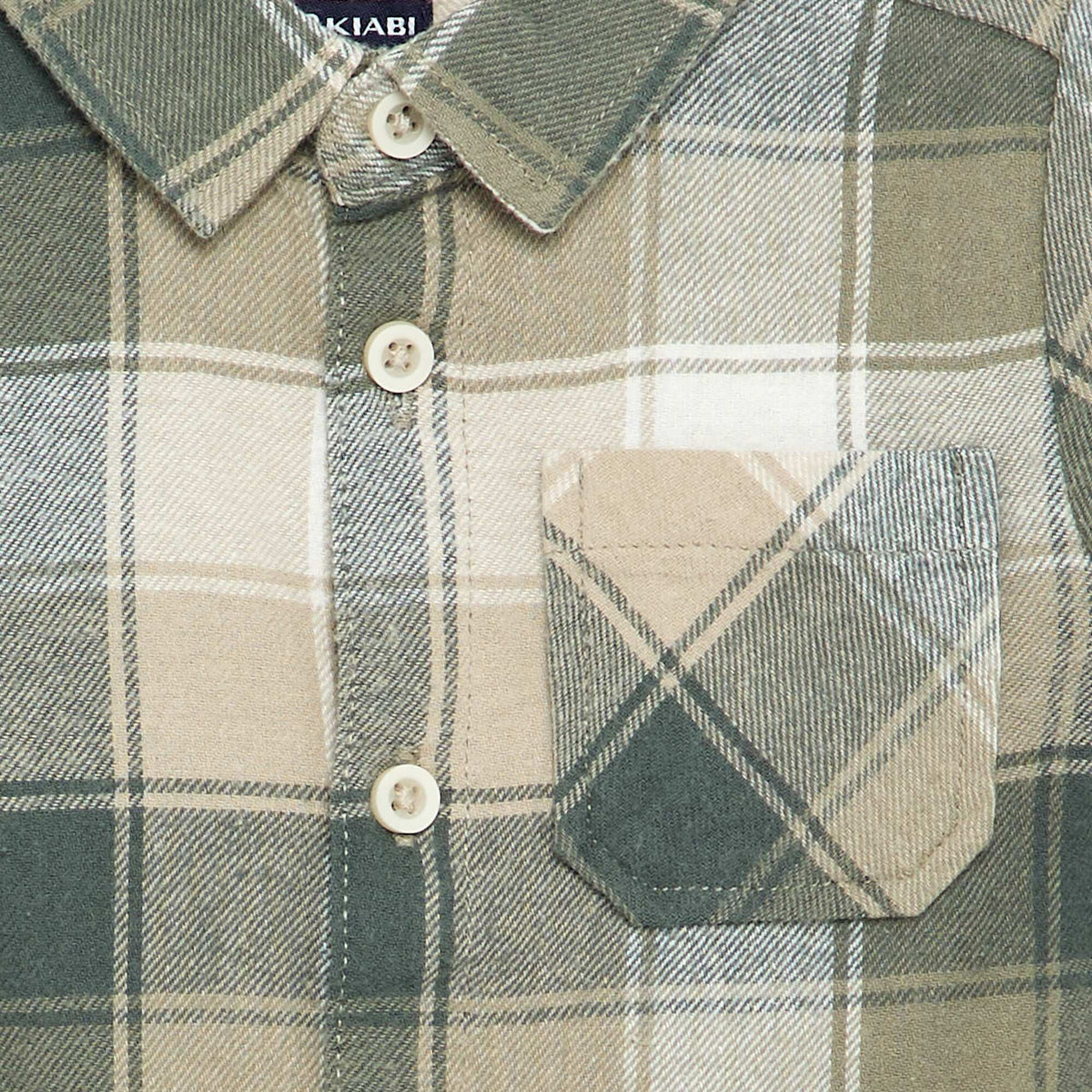 Long-sleeved checked shirt GREEN