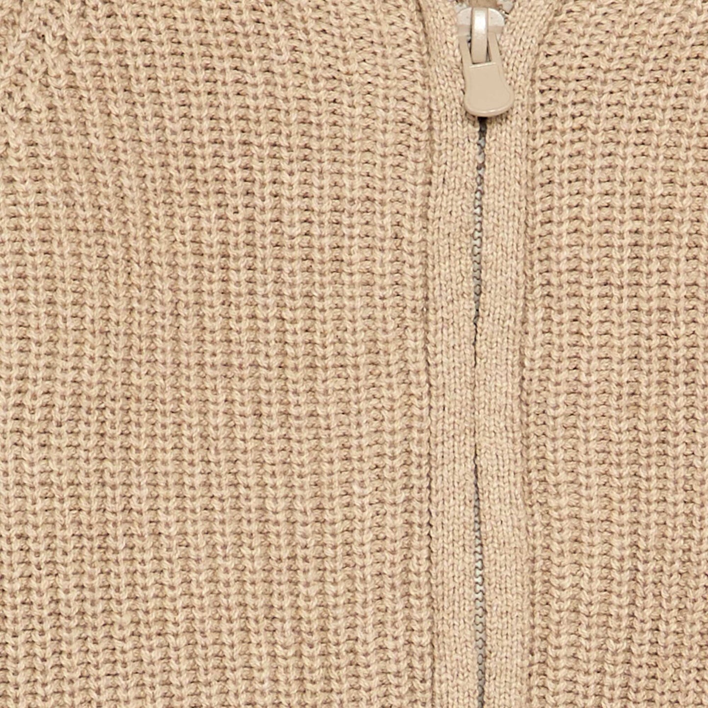 Hooded cardigan with fleecy lining BEIGE