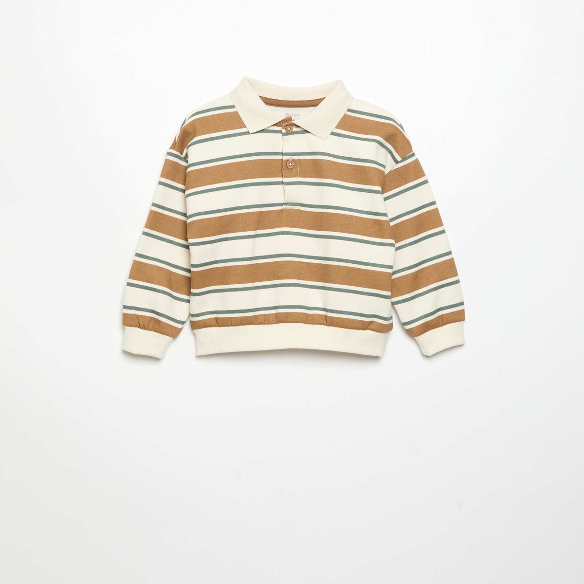 Long-sleeved sweatshirt with polo collar WHITE