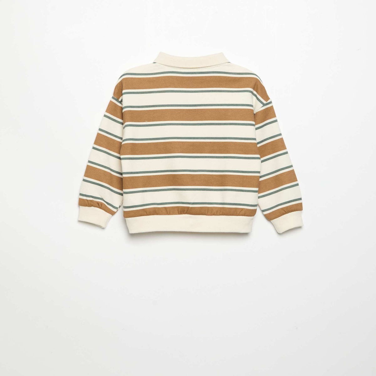 Long-sleeved sweatshirt with polo collar WHITE