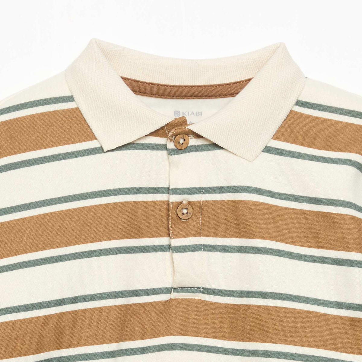 Long-sleeved sweatshirt with polo collar WHITE