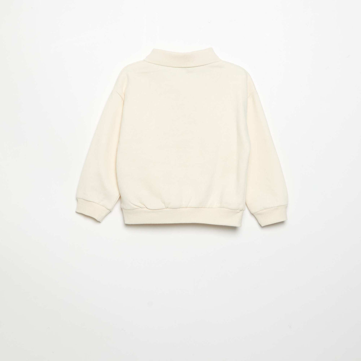 Long-sleeved sweatshirt with polo collar WHITE