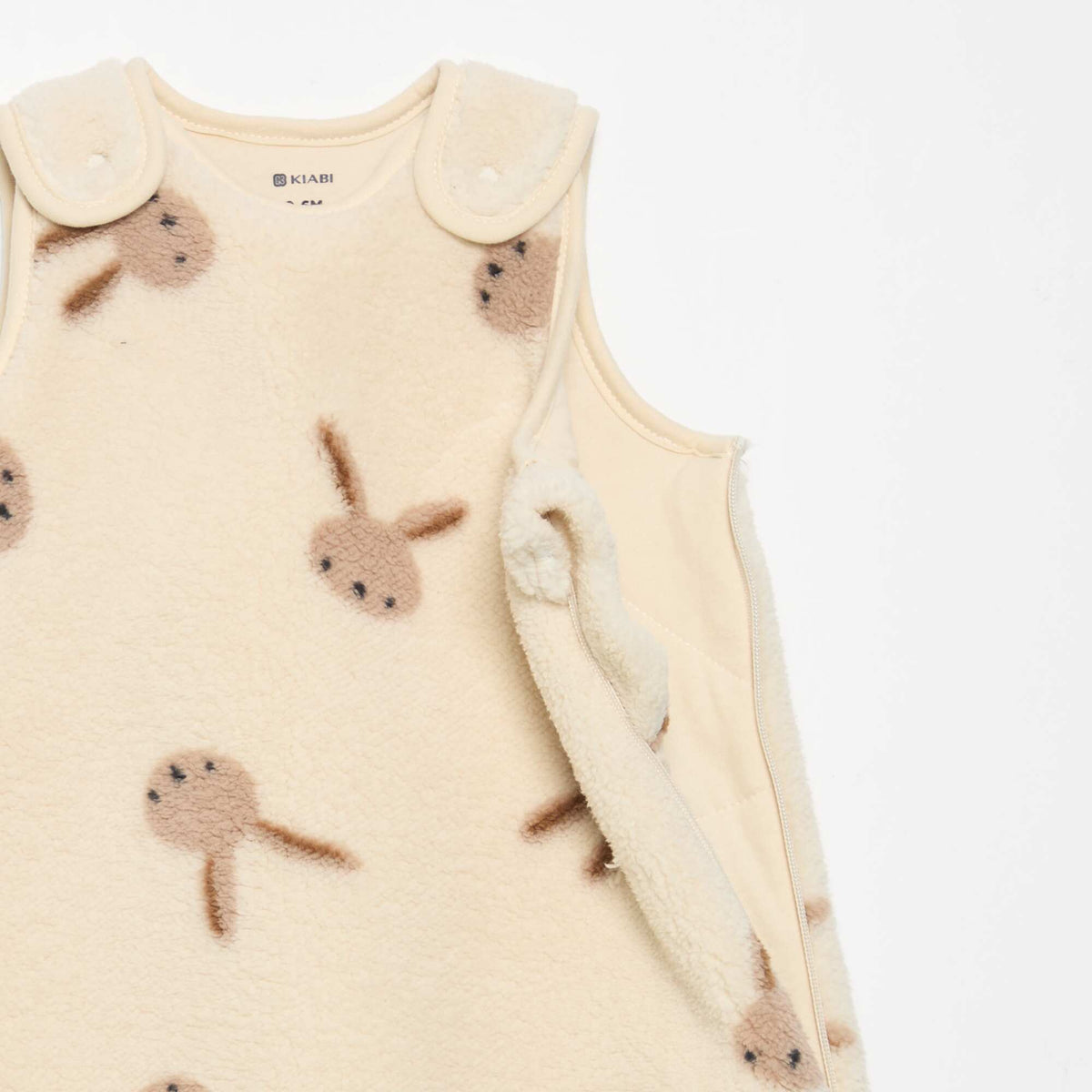 Printed Sleeveless Baby Sleeping Bag BEIGE