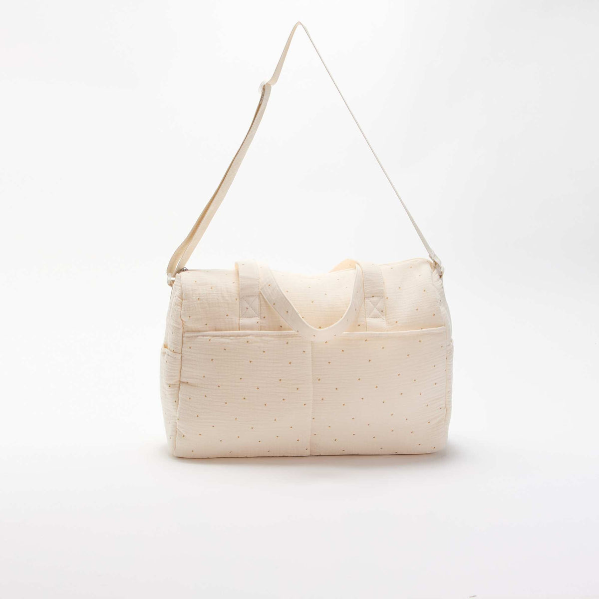 Diaper bag with exterior and interior pockets BEIGE