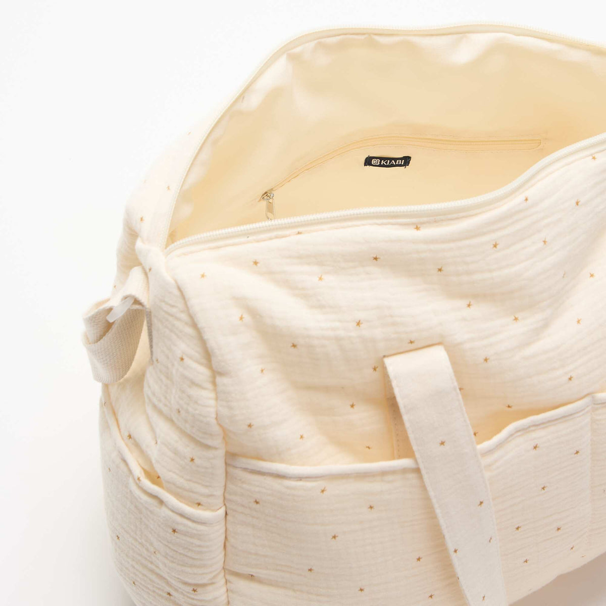 Diaper bag with exterior and interior pockets BEIGE