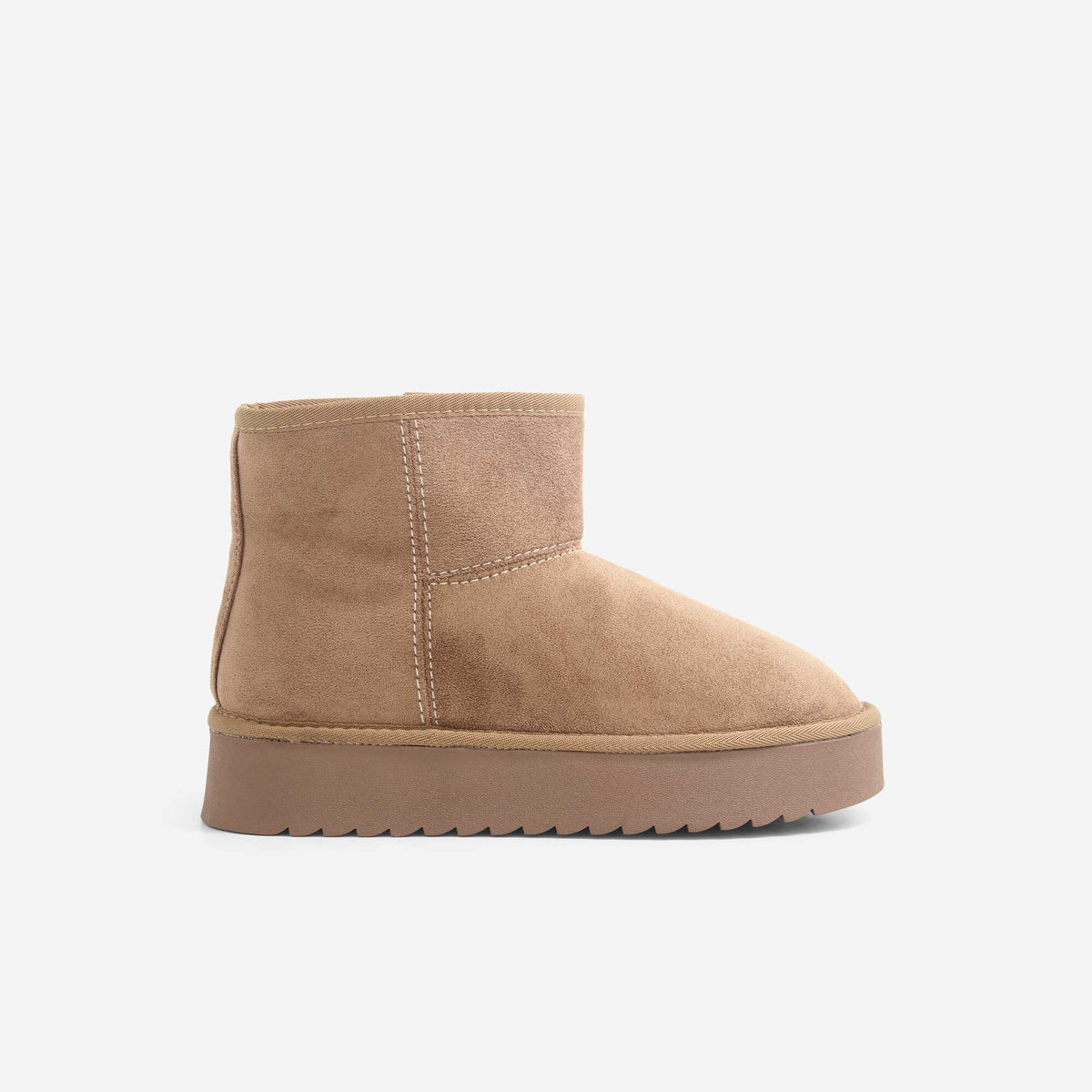 Lined wedge boots BROWN