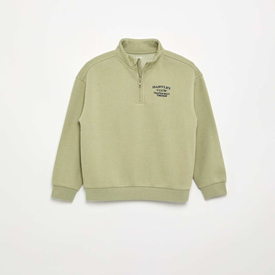 Quarter-Zip Fleece Sweatshirt GREEN