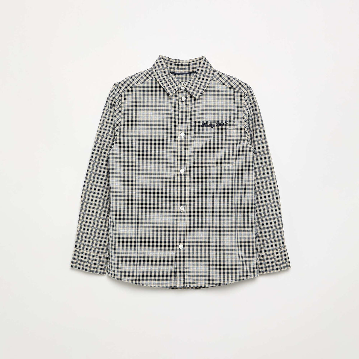 Checked flannel shirt WHITE