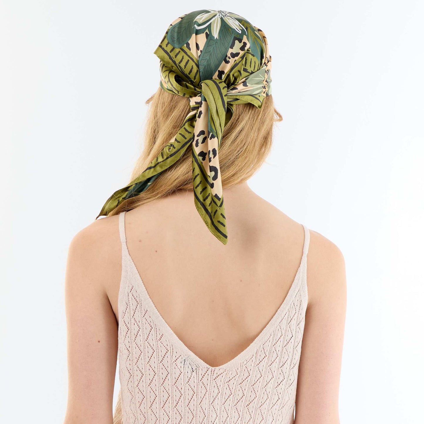 Crochet knit tank top BEIGE