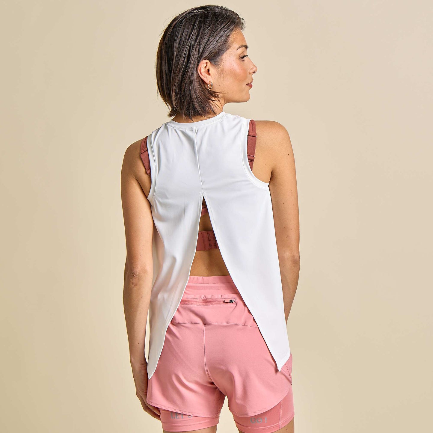 Flowing tank top with wide armholes WHITE