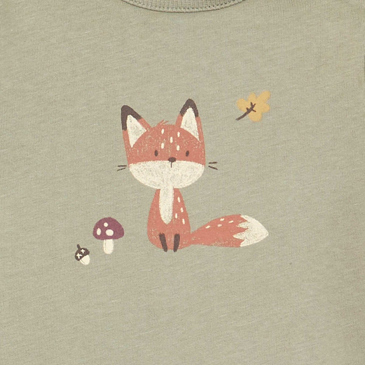 Printed long-sleeved T-shirt GREEN