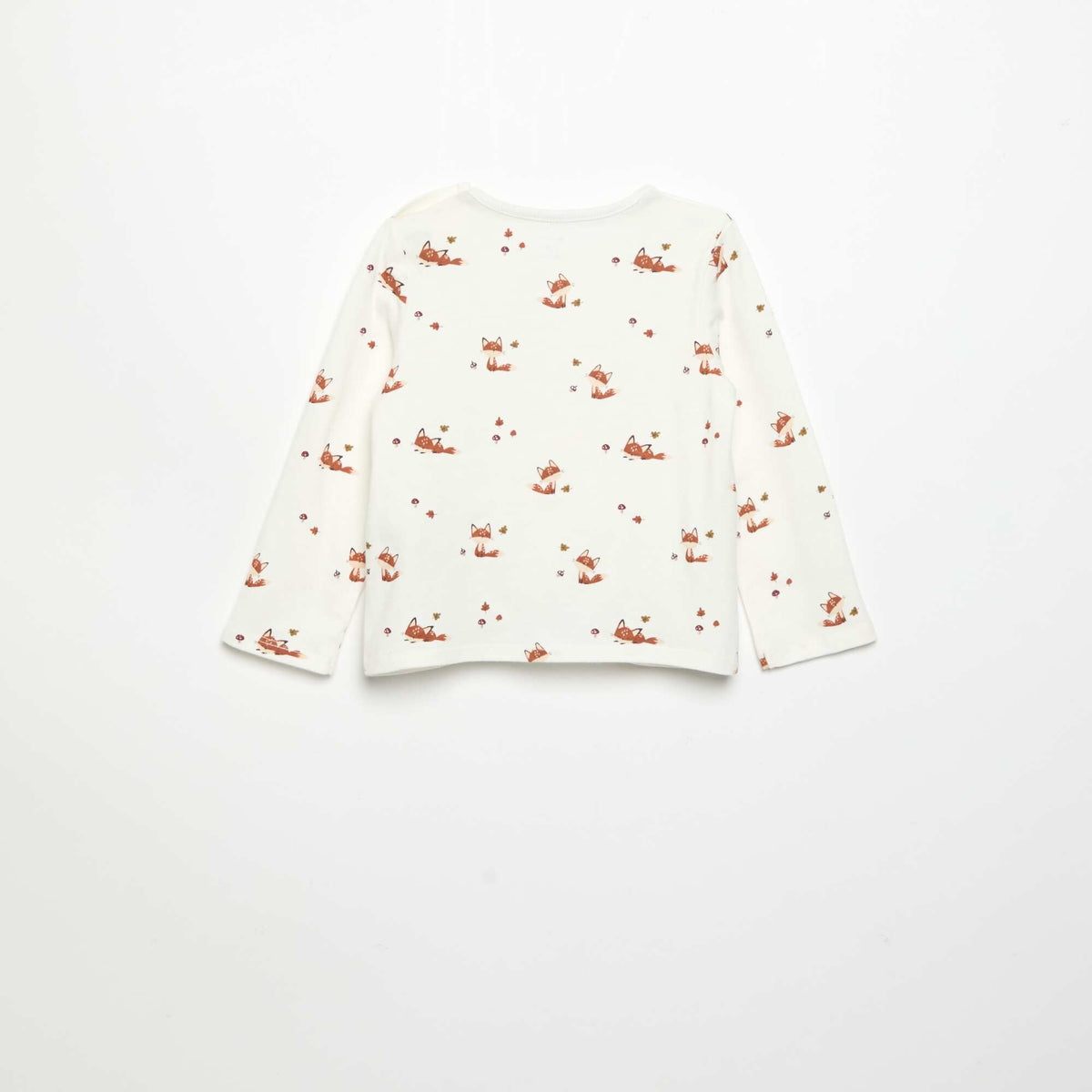 Long-sleeved printed T-shirt BEIGE