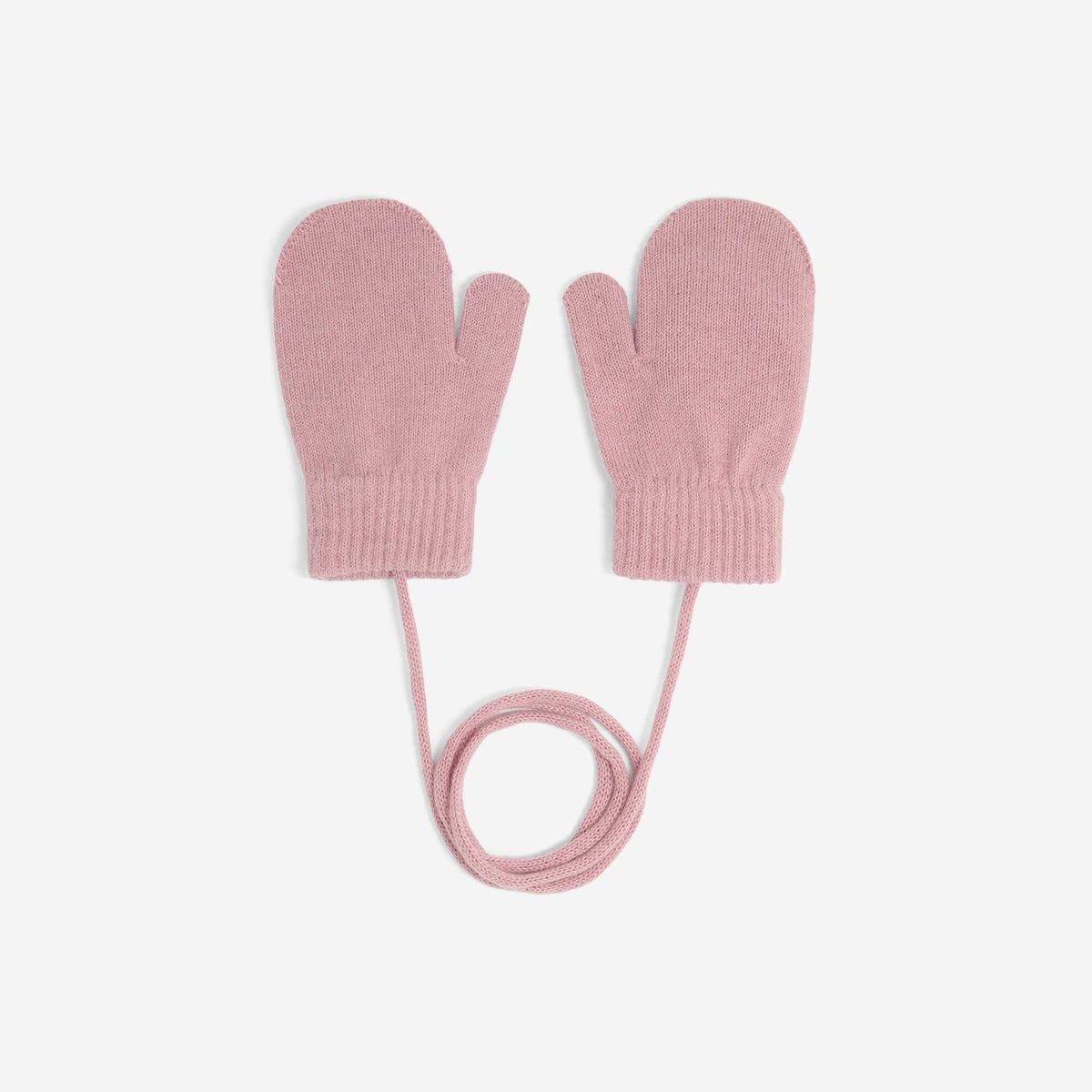 Pair of Mittens with Connecting Cord PINK