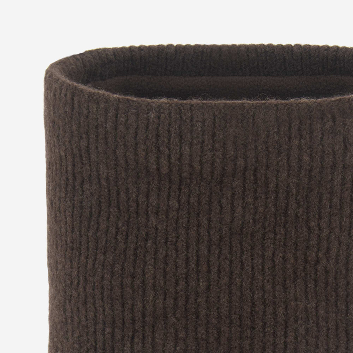 Ribbed knit neck warmer BROWN