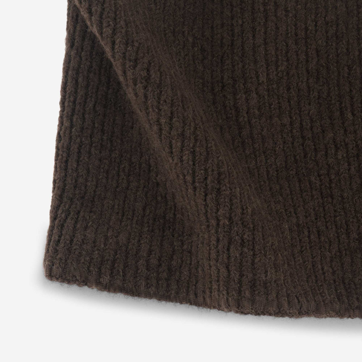 Ribbed knit neck warmer BROWN