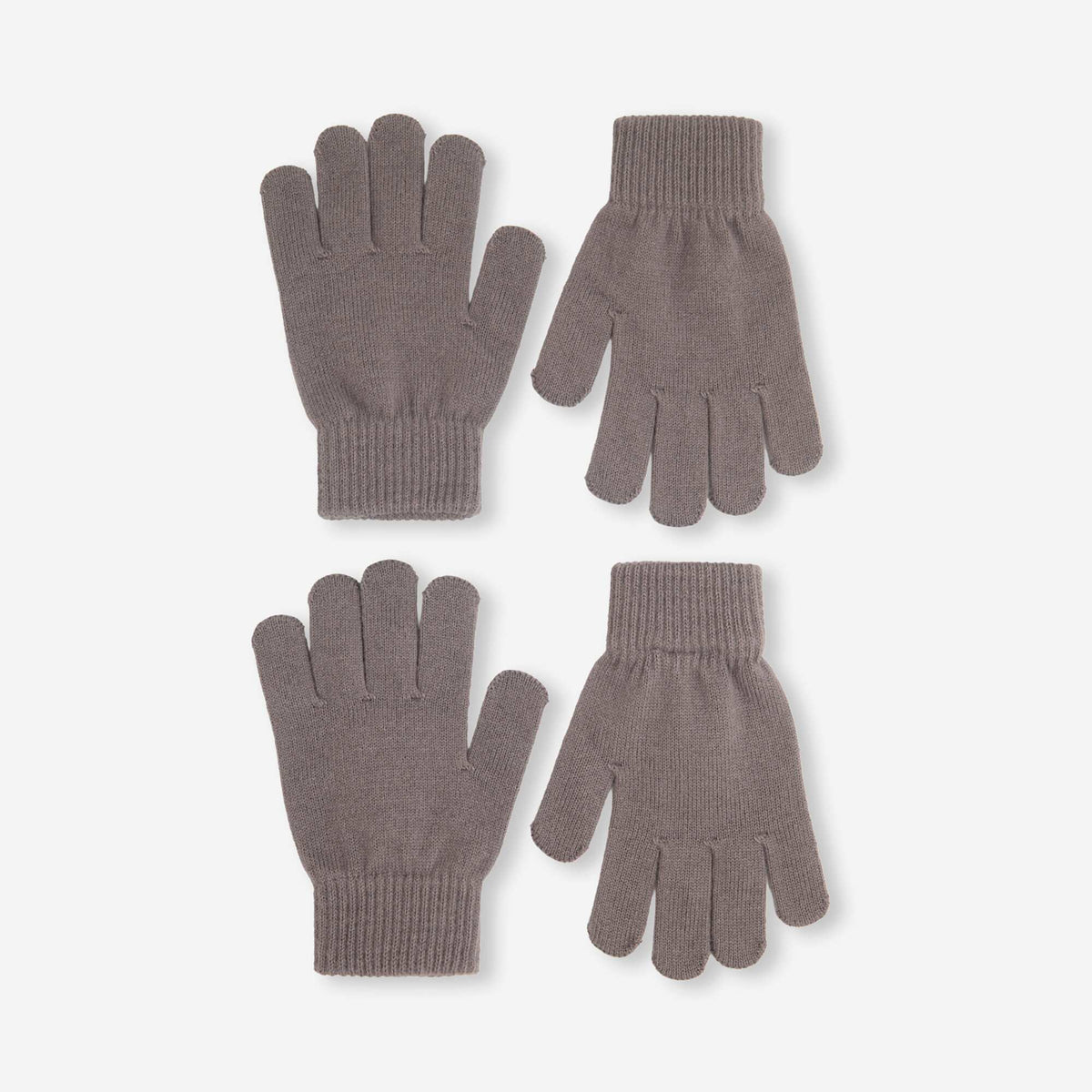 Pack of 2 pairs of knit gloves BEIGE