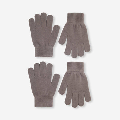 Pack of 2 pairs of knit gloves BEIGE