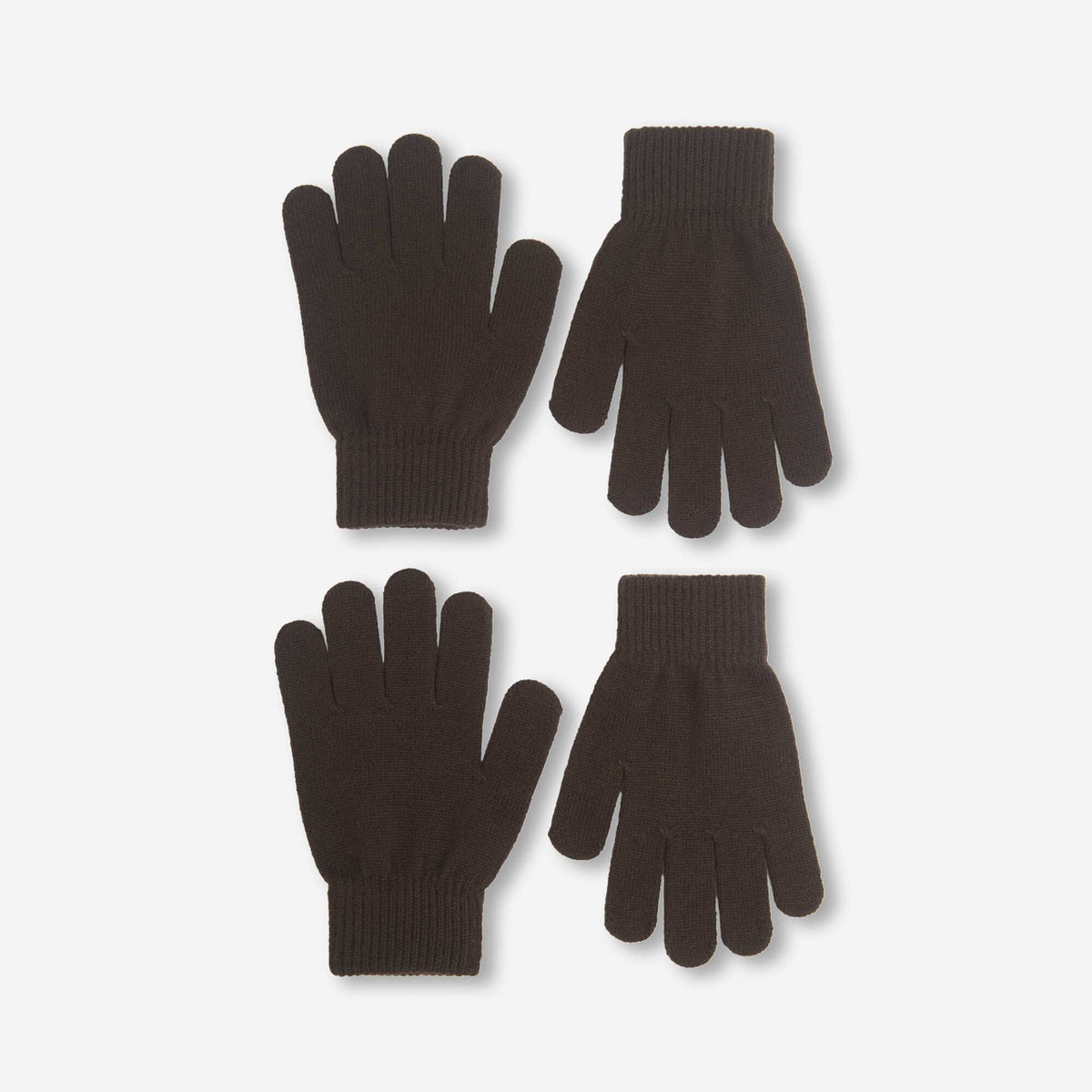 Pack of 2 pairs of knit gloves BROWN