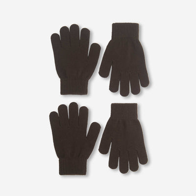 Pack of 2 pairs of knit gloves BROWN