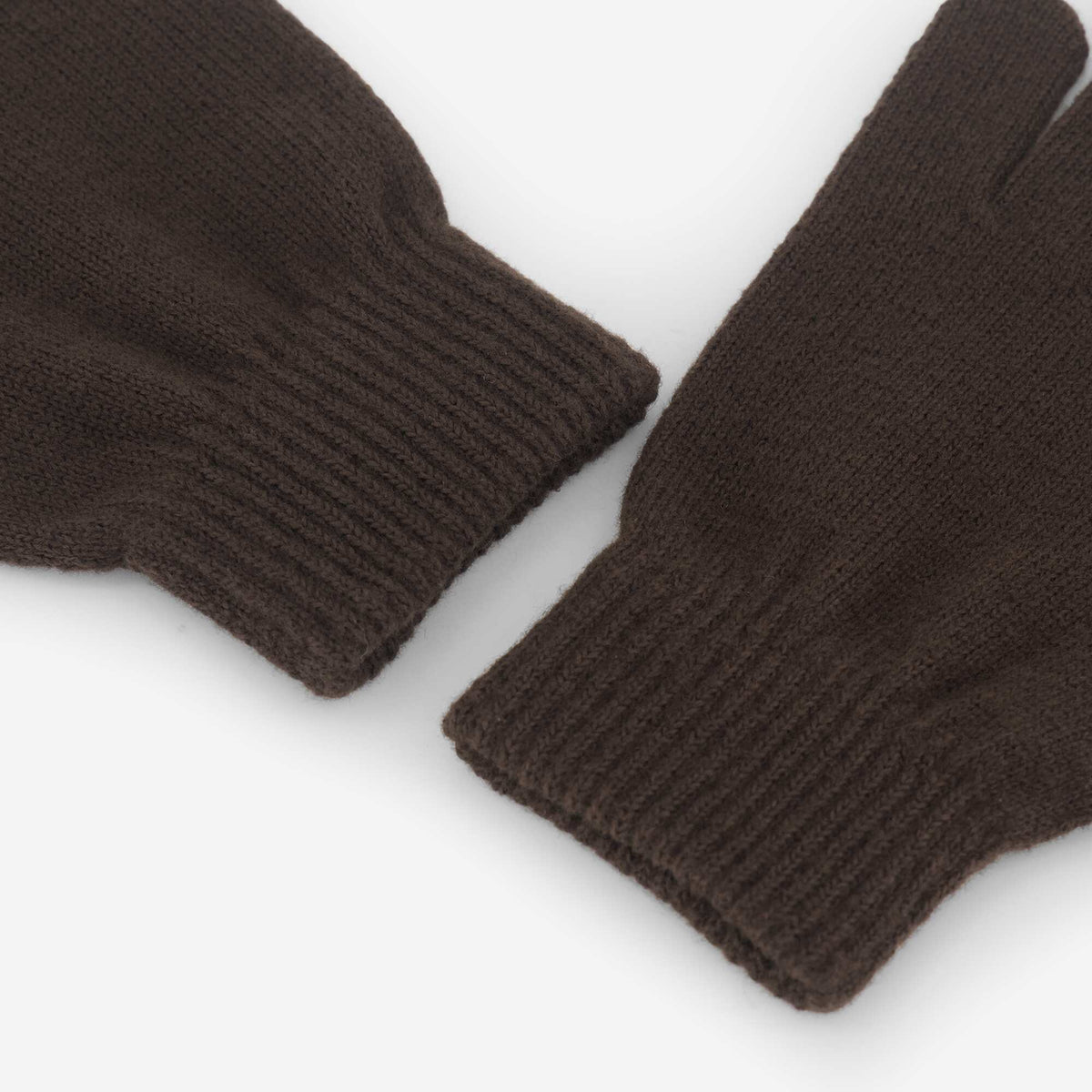 Pack of 2 pairs of knit gloves BROWN