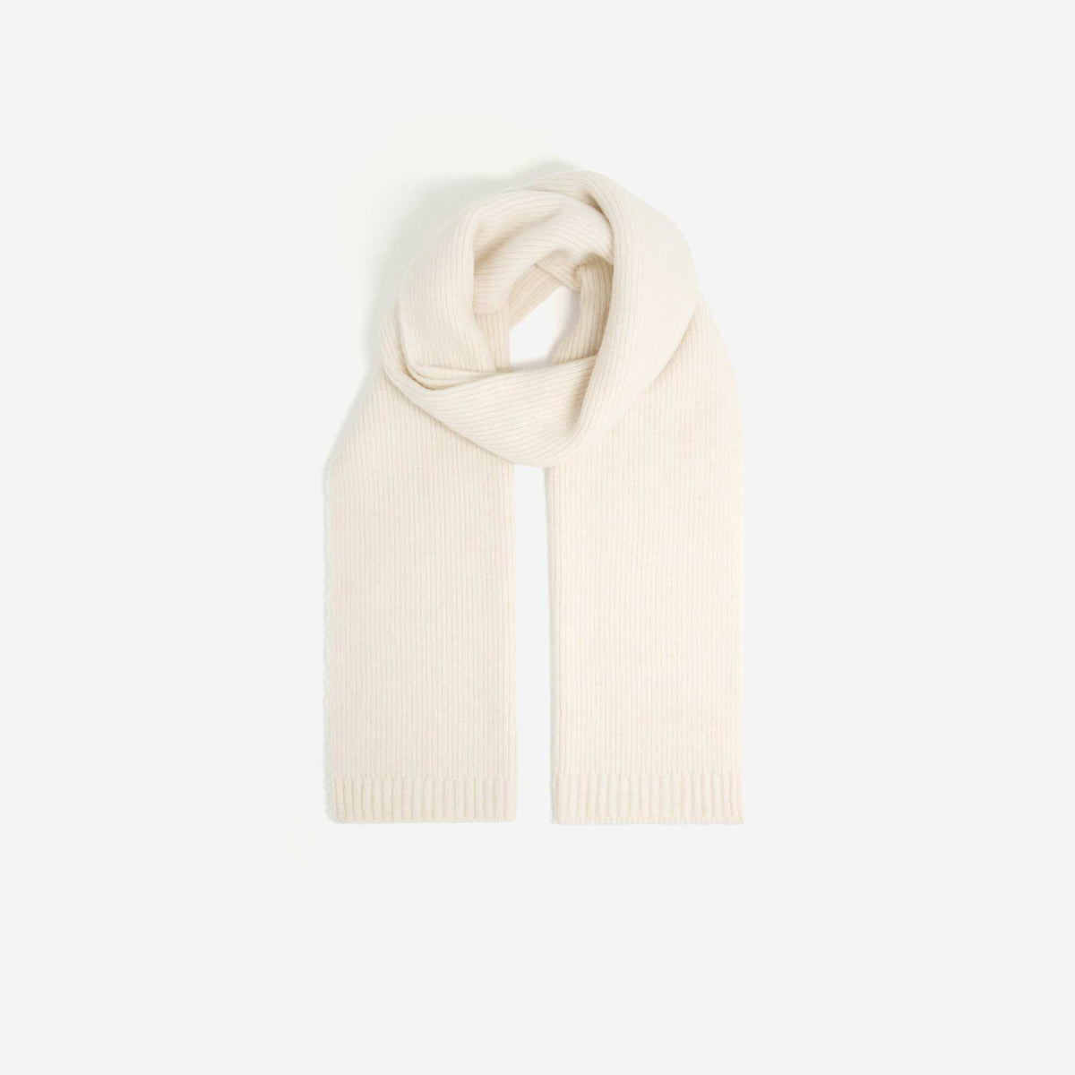 Solid Rib-Knit Scarf BEIGE