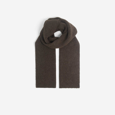 Solid Rib-Knit Scarf BROWN